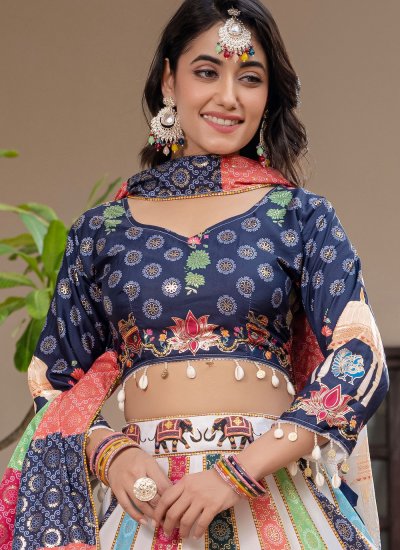 
                            Versatile Foil Print Crepe Silk Readymade Lehenga Choli