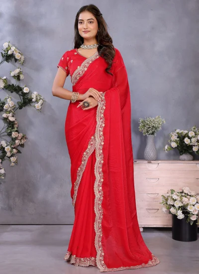 Vibrant Embroidered Casual Contemporary Saree