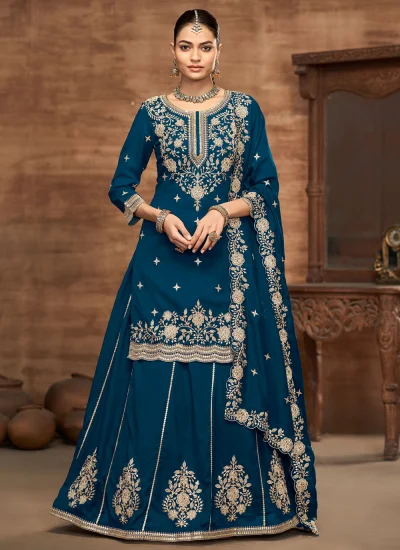 Vichitra Silk Readymade Lehenga Choli in Morpeach 