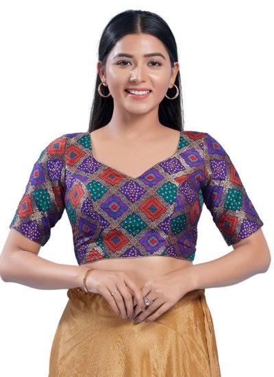 Violet Jacquard Work Designer Blouse