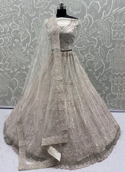 White Net Lehenga Choli
