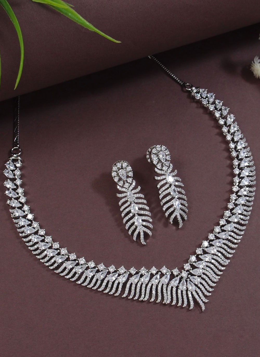 White Reception Necklace Set New Arrivals
