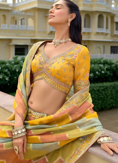 Yellow Cutwork Designer Lehenga Choli 
                            Yellow Cutwork Designer Lehenga Choli