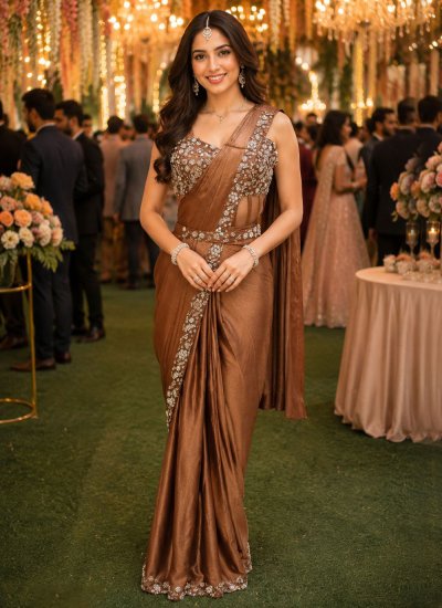 Alluring Satin Engagement Classic Saree