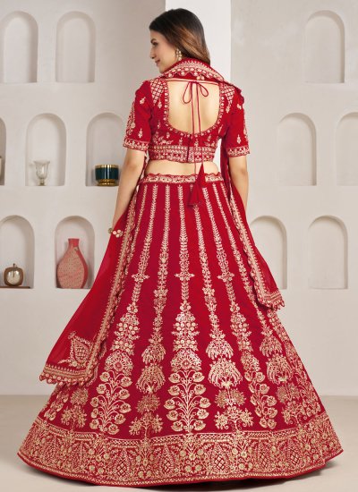 
                            Amazing Red Sequins Trendy Lehenga Choli