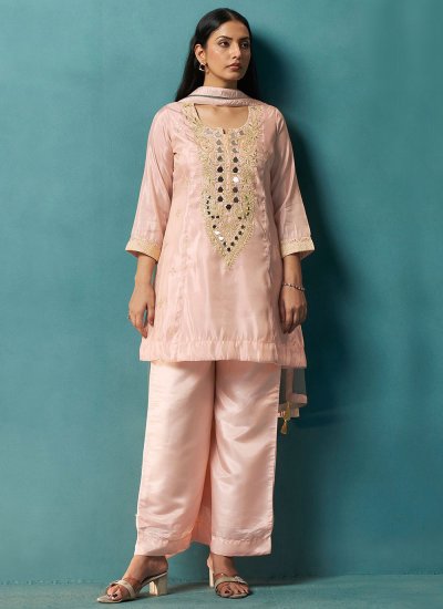 Angelic Embroidered Peach Salwar Kameez 