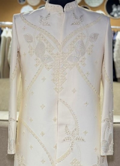 
                            Armani Beads Indo Western in Cream Colour