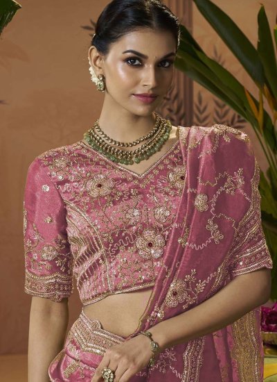 
                            Arresting Embroidered Tissue Saree