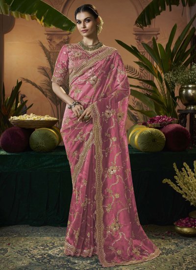 Arresting Embroidered Tissue Saree