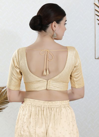 
                            Art Silk Cream Plain Blouse