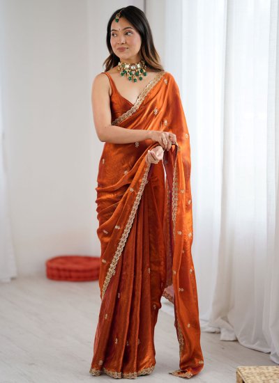 Artistic Satin Saree
