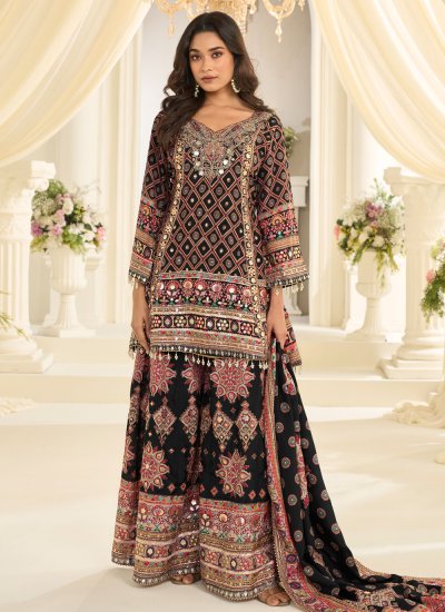 
                            Astounding Multi Colour Gota Work Palazzo Salwar Kameez