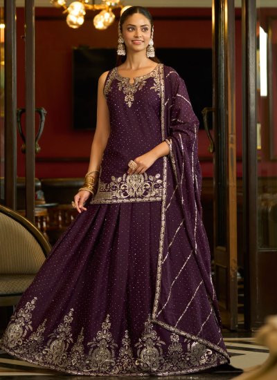 Awesome Wine Sangeet Lehenga Choli