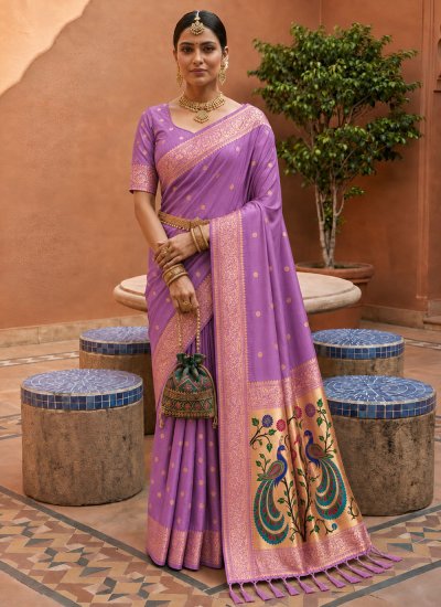 Baronial Meenakari Banarasi Silk Trendy Saree