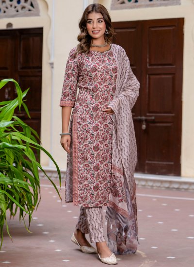Beautiful Floral Print Maroon Salwar Suit 