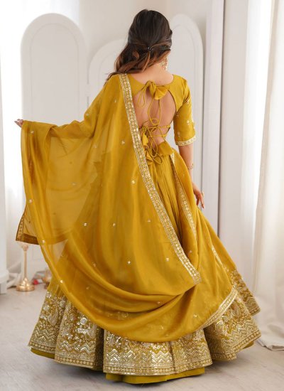 
                            Beckoning Yellow Lehenga Choli