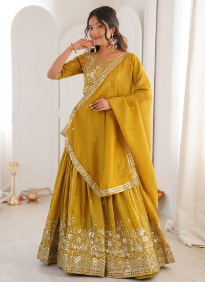 Beckoning Yellow Lehenga Choli