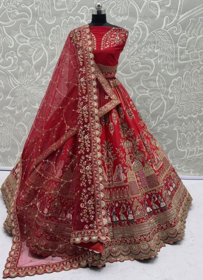 Bedazzling Embroidered Silk Designer Lehenga Choli