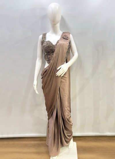 
                            Beige Beads Imported Trendy Saree