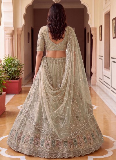 
                            Beige Zari Trendy Lehenga Choli