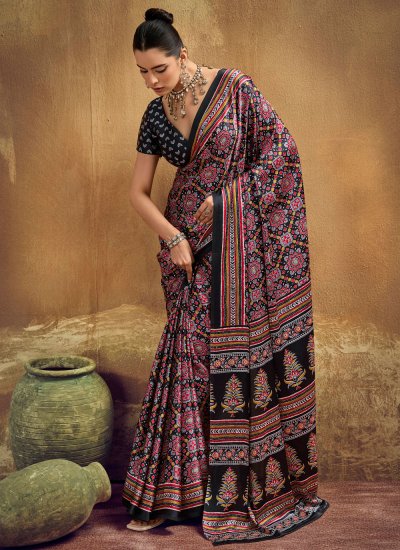 Black Casual Trendy Saree