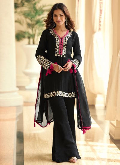 Black Embroidered Readymade Salwar Kameez