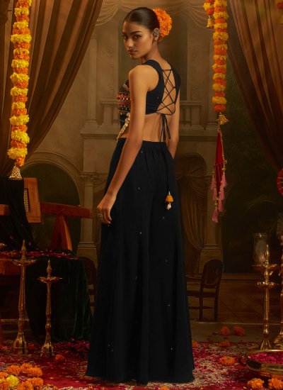 
                            Black Georgette Sangeet Casual Kurti