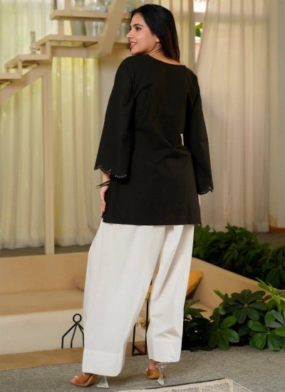
                            Black Silk Casual Kurti