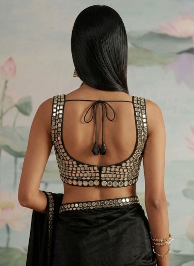 
                            Black Silk Party Blouse