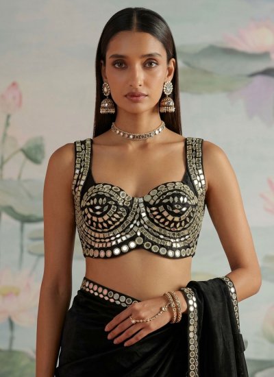 Black Silk Party Blouse