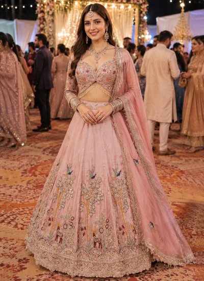 Blooming Embroidered Satin Readymade Lehenga Choli