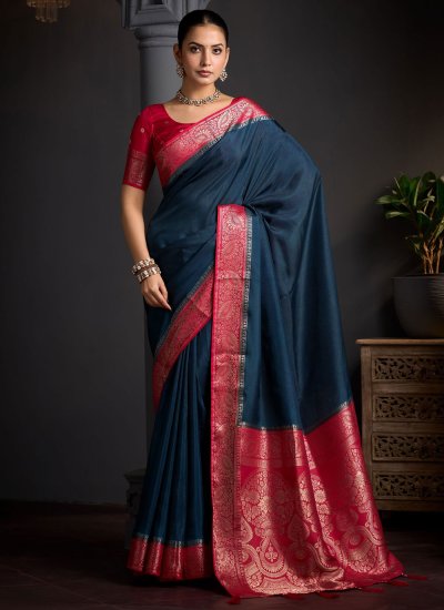 Blue Color Trendy Saree