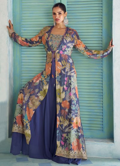 Blue Embroidered Readymade Salwar Kameez