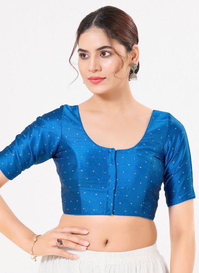 Blouse Fancy Jacquard in Blue -