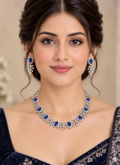 Blue Stone Work Ceremonial Necklace Set