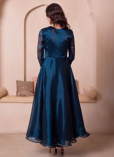 
                            Breathtaking Embroidered Blue Trendy Salwar Kameez 