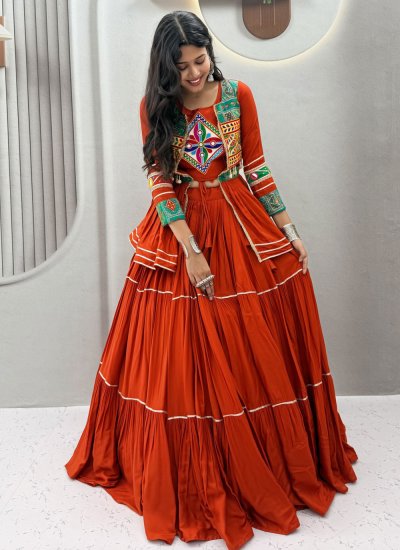 
                            Brilliant Mirror Cotton Lehenga Choli