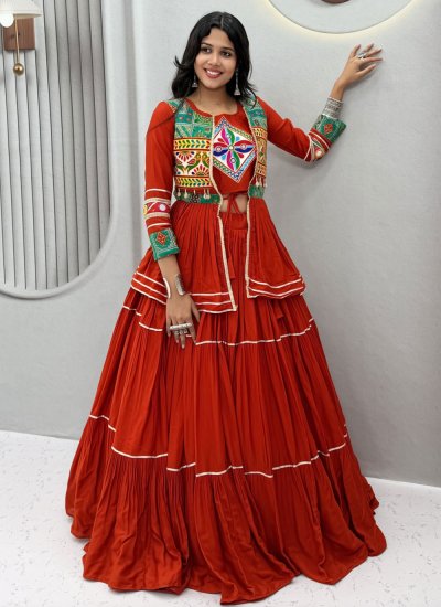 Brilliant Mirror Cotton Lehenga Choli