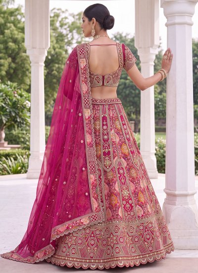 
                            Brilliant Silk Thread Work Multi Colour Lehenga Choli
