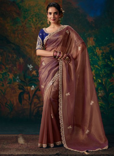 Brown Color Trendy Saree