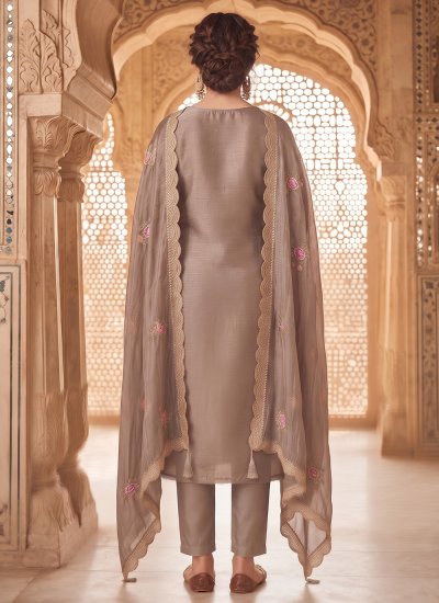 
                            Brown Embroidered Salwar Kameez