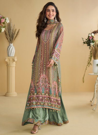 Capricious Printed Crepe Silk Salwar Kameez