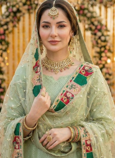 
                            Captivating Green Faux Georgette Pakistani Salwar Suit