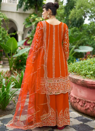 
                            Catchy Mirror Chinon Palazzo Salwar Kameez