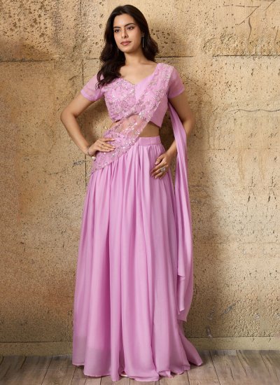 Catchy Pink Cutdana Readymade Lehenga Choli