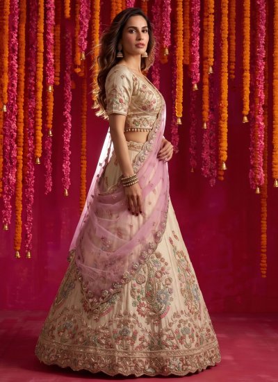 
                            Celestial Cream Designer Lehenga Choli