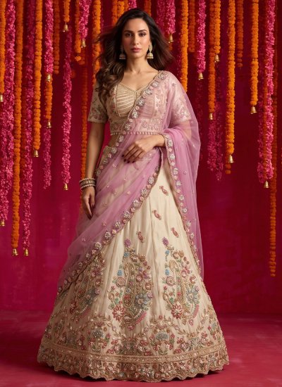 Celestial Cream Designer Lehenga Choli