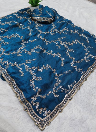 
                            Charismatic Chiffon Teal Classic Saree