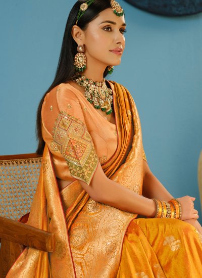 
                            Cherubic Silk Embroidered Classic Saree