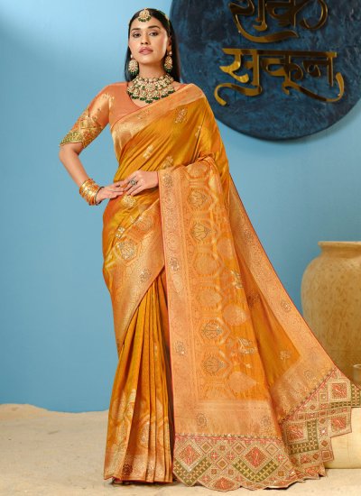 Cherubic Silk Embroidered Classic Saree